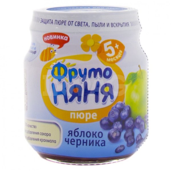 ФРУТОНЯНЯ пюре яблоко, черника с 5 мес./100г