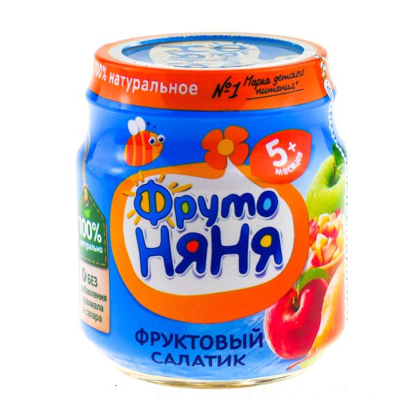 Пюре Фруто няня яблоко-груша-персик "фруктовый салатик" 100г