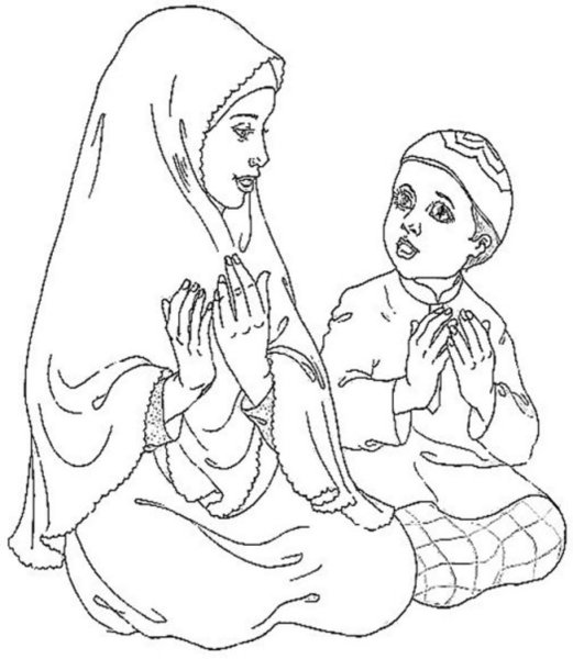 Раскраска мусульманка