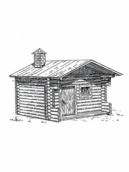 Баня раскраска