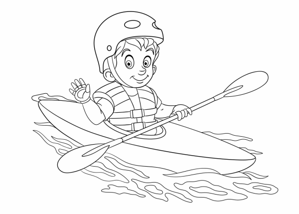 Байдарка раскраска для детей