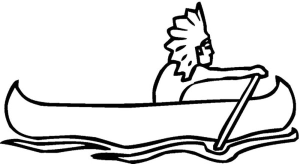 Каноэ раскраска для детей