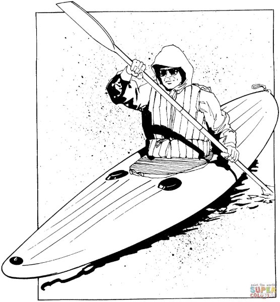 Байдарка раскраска для детей