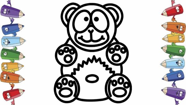 Валерка ЖЕЛЕЙНЫЙ медведь разукрашка