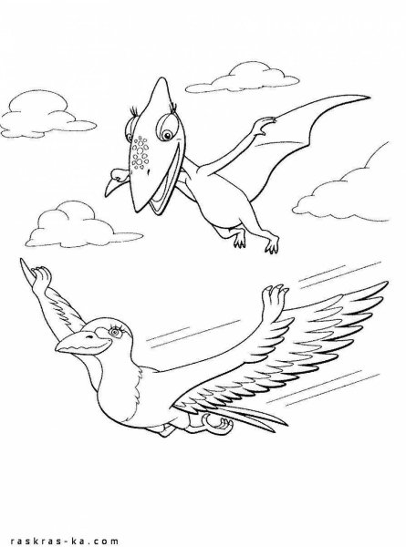 Раскраска динозавры птеродактиль