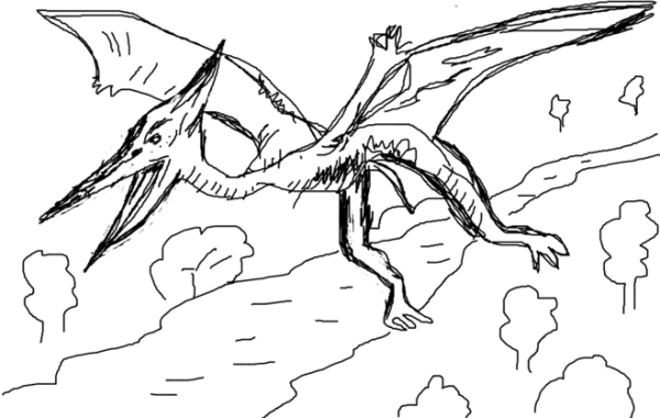 Раскраска динозавры птеродактиль