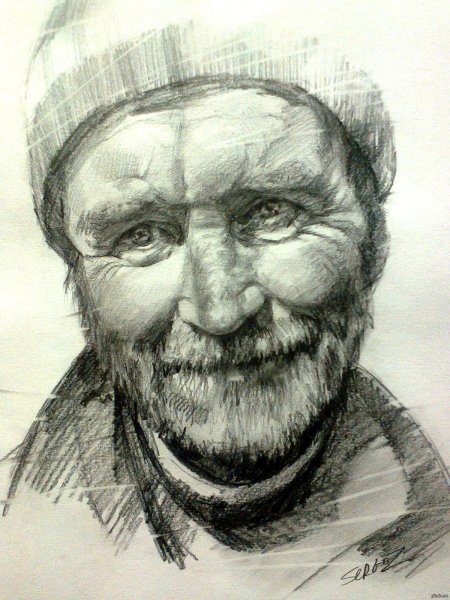 Бомж рисунок