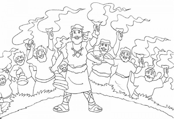 Раскраска Гедеон Библия