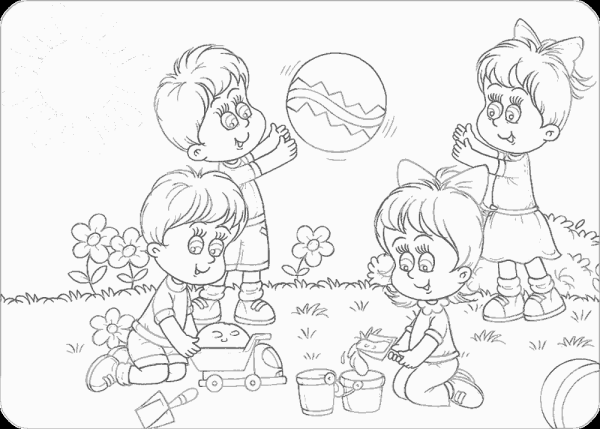 Раскраска. В детском саду