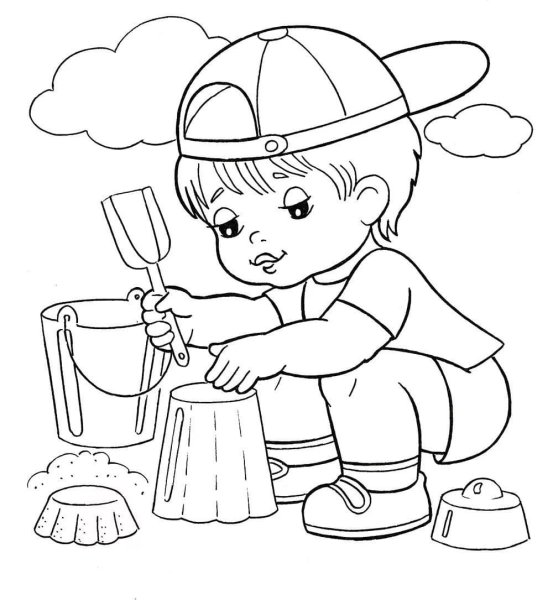 Раскраска. В детском саду