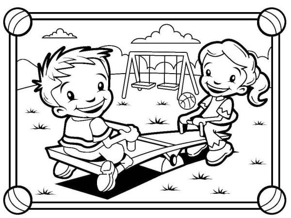 Раскраска. В детском саду