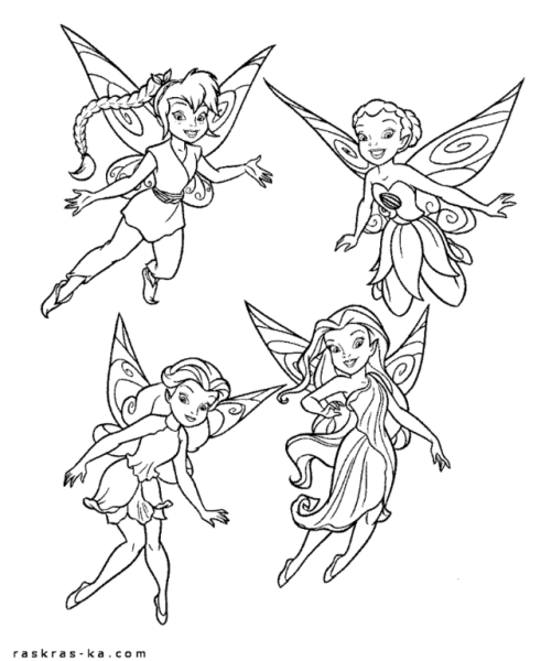 Разукрашки для девочек Фея Динь Динь