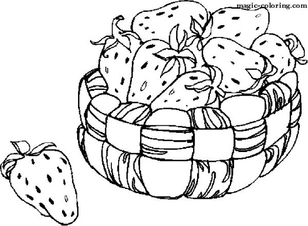 Корзина с ягодами раскраска