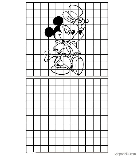 Раскрашивание по клеточкам для детей