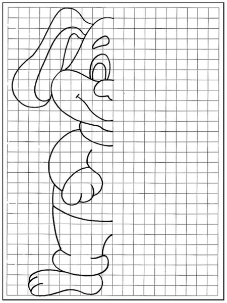 Дорисовать вторую половину по клеточкам