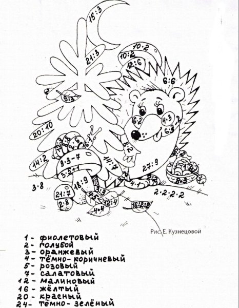 Таблица умножения в картинках для раскрашивания