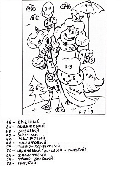 Раскраска внетабличное умножение и деление 3 класс