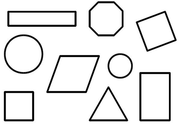 Геометрические фигуры для детей раскраска