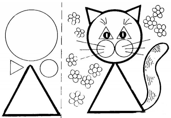 Аппликация из геометрических фигур