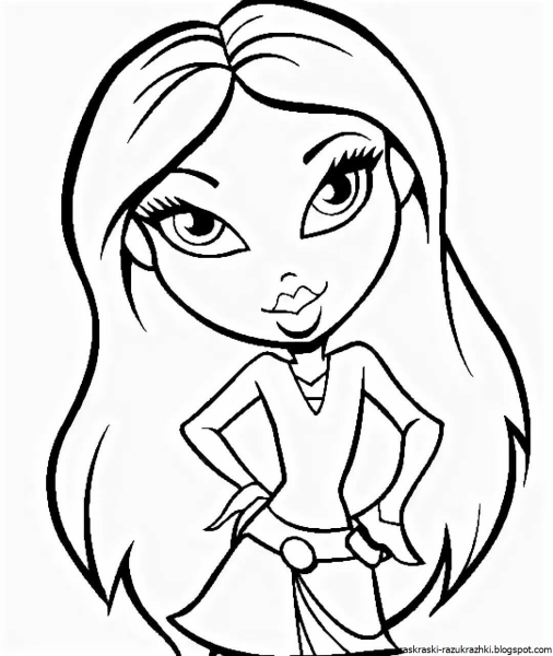 Кукла братц раскраска