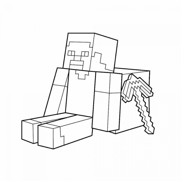Раскраска лего майнкрафт Стив