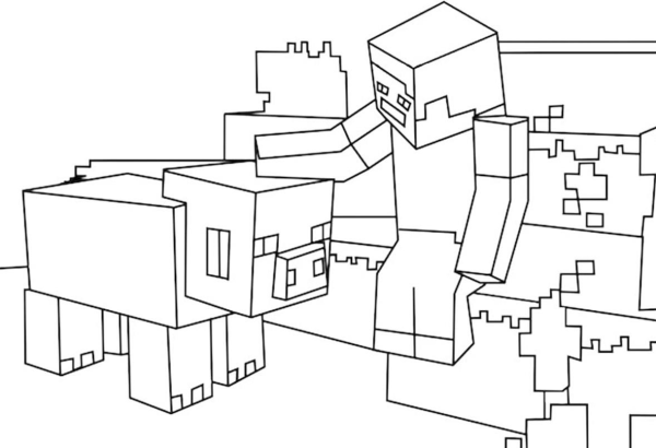 Раскраска майнкрафт Стив