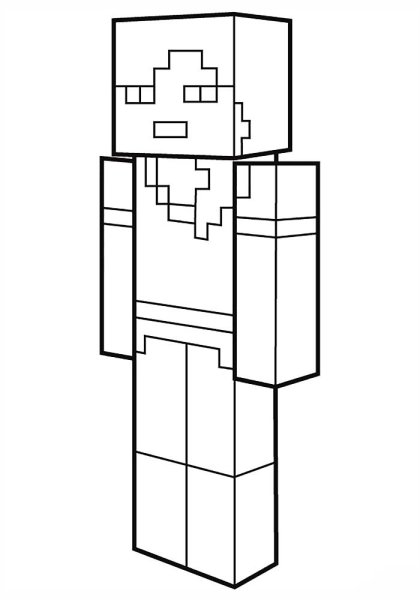 Раскраска лего майнкрафт Стив