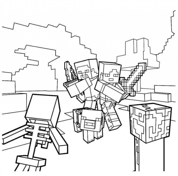 Раскраска лего майнкрафт Стив