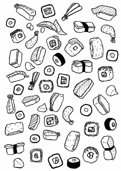 Раскраска маленькая еда