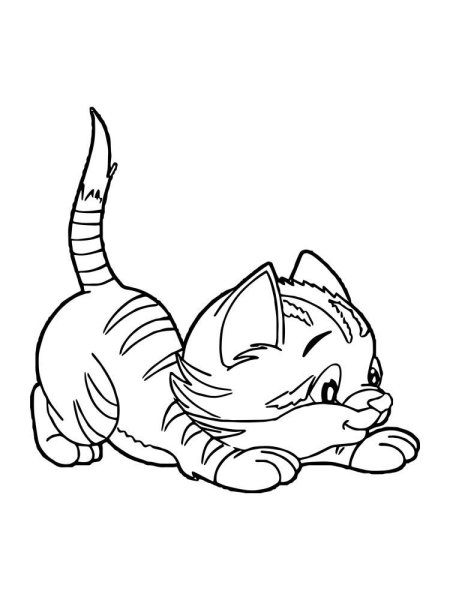 Кошка раскраска для детей