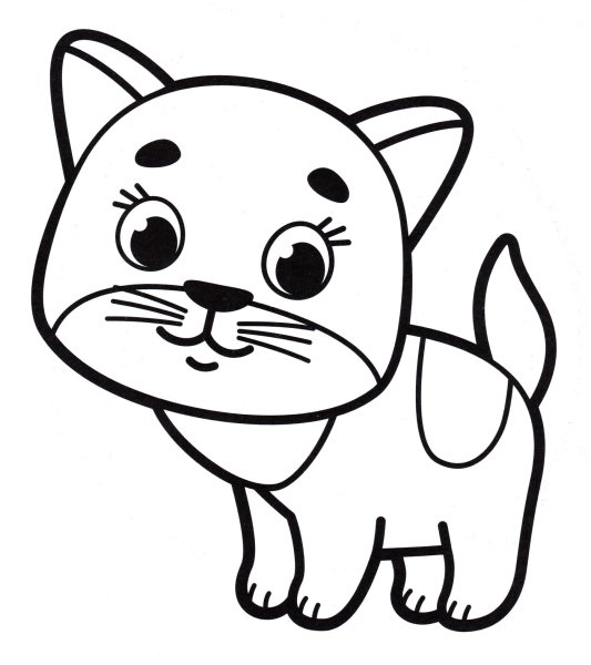 Котенок для раскрашивания детям