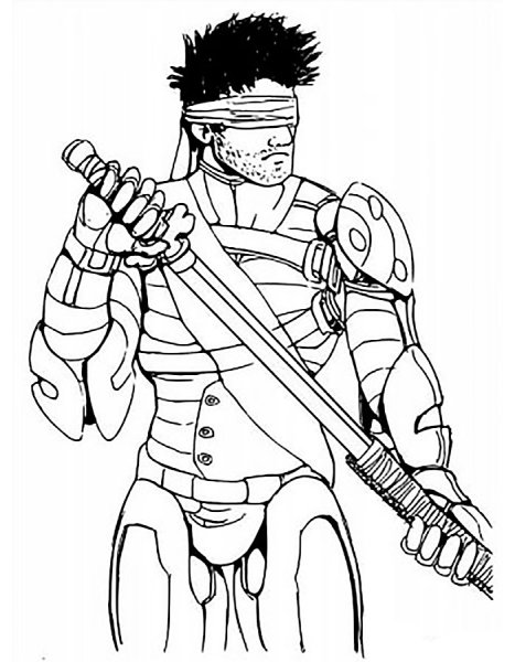 Раскраска Кенши из мортал комбат