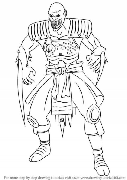 Раскраски мортал комбат 11 Барака