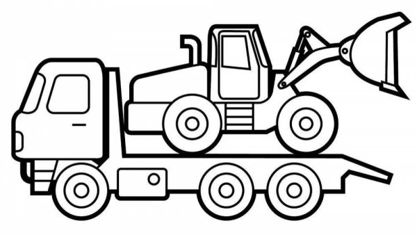 Строительные машины / раскраска