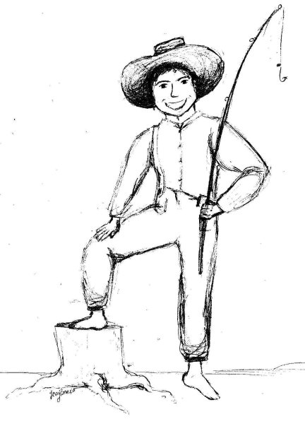 Рисунок Тома Сойера лёгкий