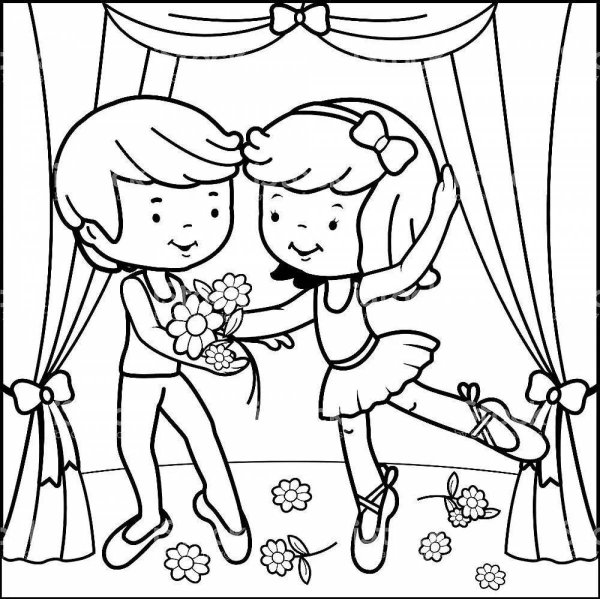 Раскраска на тему театр для детей