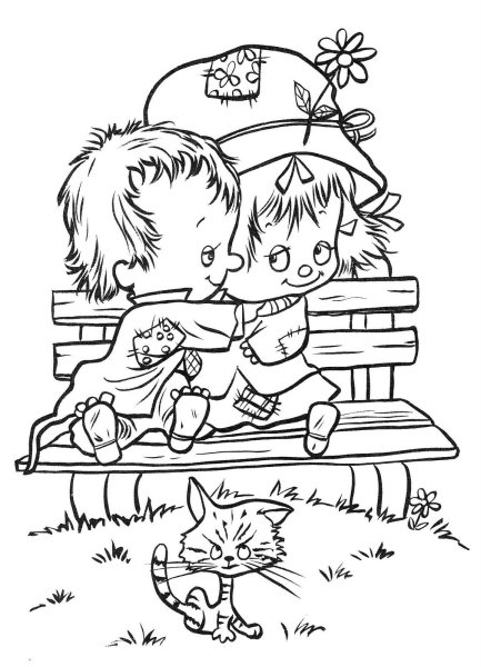 Дружба раскраска для детей