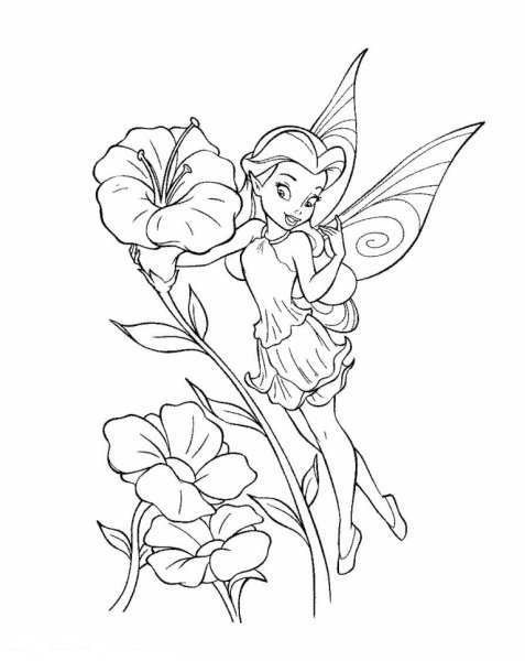 Раскраска маленькая Фея