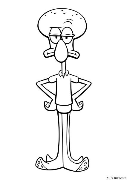 Сквидвард из Спанч Боба раскраска