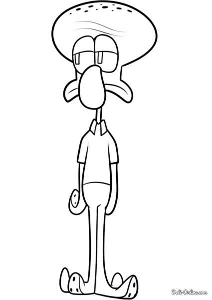 Раскраска Сквидварда из Спанч Боба