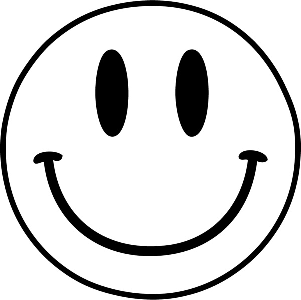 Смайлик черно белый