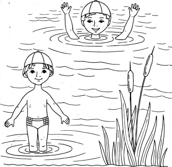Раскраски по безопасности на воде для детей