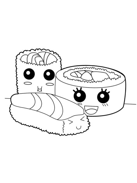 Раскраска суши роллы