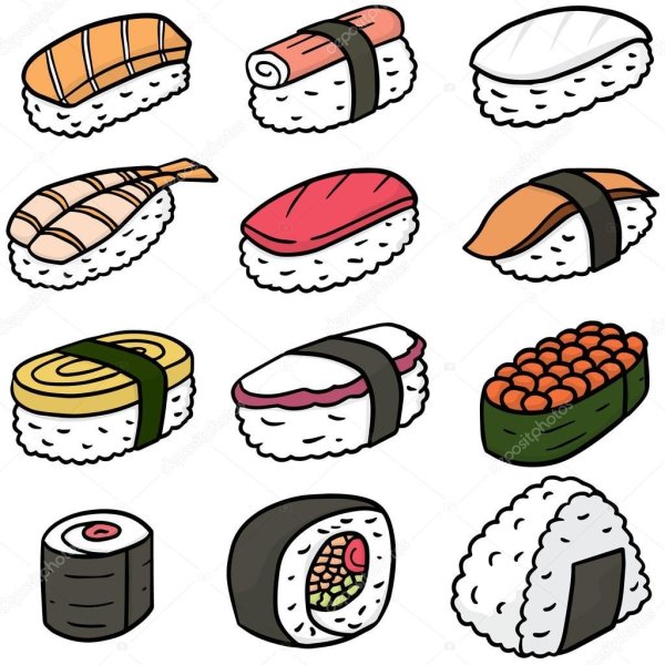 Рисунок роллов для срисовки