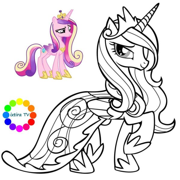 Раскраска пони принцесса Каденс