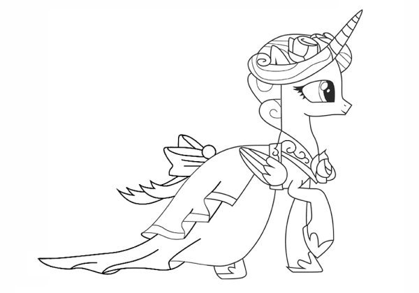 Раскраска пони принцесса Каденс