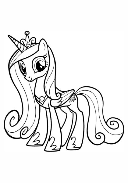 Раскраска пони принцесса Каденс
