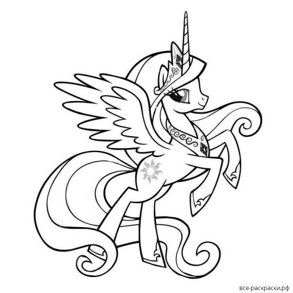 Каденс пони раскраска