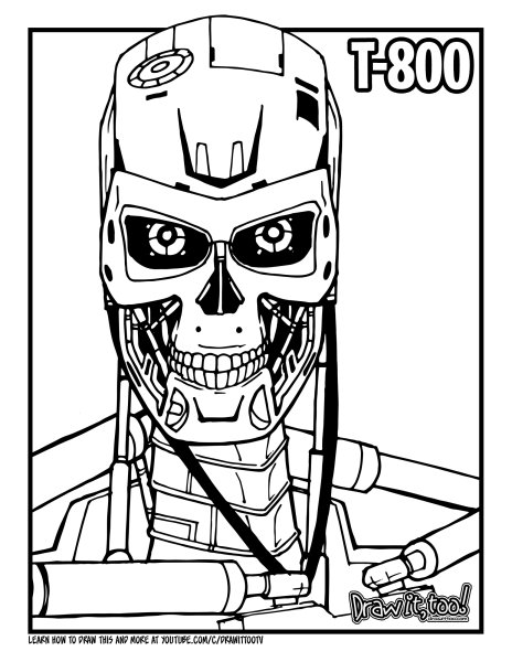 Терминатор раскраска