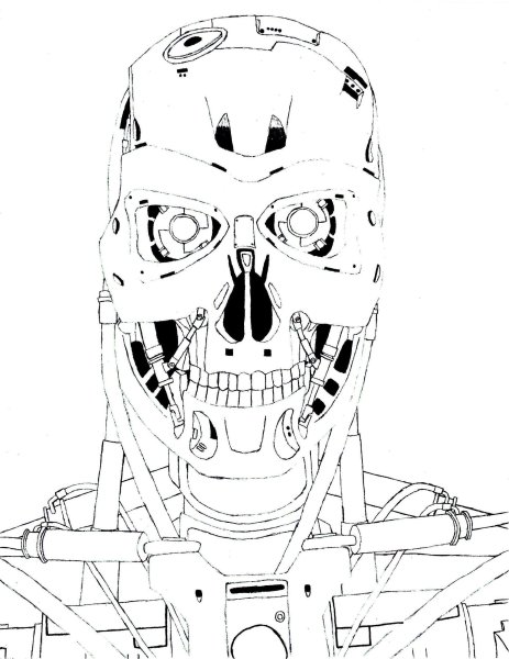 Раскраска Терминатор т 800